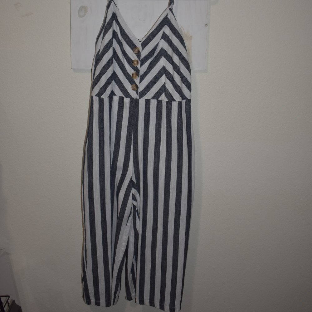 Striped Cotton Jumpsuit